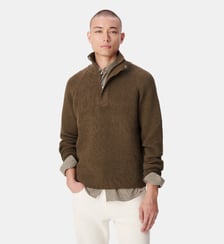 Pull tricot côtelé patte zippée cachée Ikks