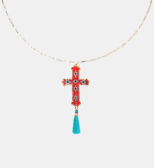 Collier chaîne avec pendentif perles tissées DIVYNA Hipanema
