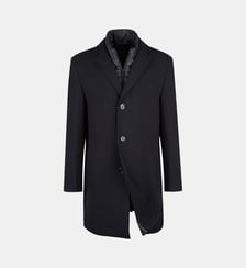 Manteau en laine et polyester avec parement amovible regular Deus Digel