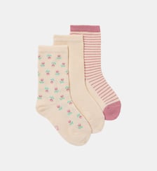 Lot de 3 paires de chaussettes fleurs Cyrillus