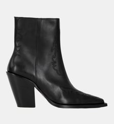 Bottines à talons en cuir avec broderies The Kooples