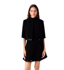 Veste courte en crêpe avec perles Maje