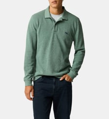 Polo uni slim en coton à manches longues The Gunn Rodd & Gunn