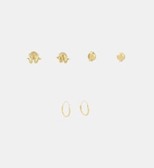 Set x3 boucles d'oreilles puces et créoles - argent 925 doré Balaboosté