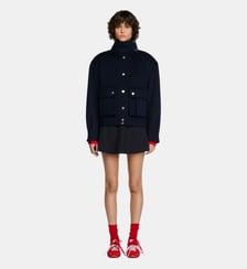 Manteau double face col montant Sandro