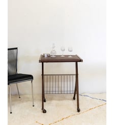 Desserte en cuir de vachette Henriette N°157- Produit chiné Debongout