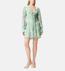 Robe courte avec imprimé roses et nœud Pinko