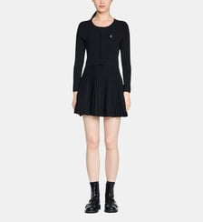 Robe courte en maille plissée Sandro