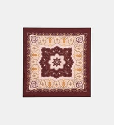 Foulard Imprimé Bordeaux En Soie Roi Maison 123