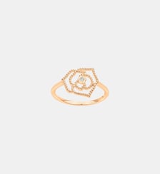 Bague Rose Perlée en Plaqué Or avec diamant blanc La Garçonne Diamant
