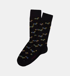 Chaussettes en coton - Teckel Noir Arthur