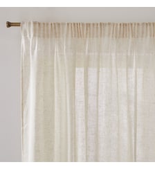 Voilage polyester et lin, à galon fronceur et wave La Redoute Interieurs