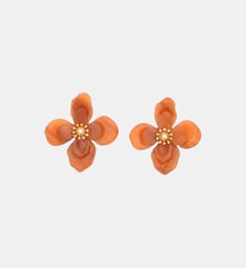 Boucles d'oreilles clips - fleurs orange Balaboosté
