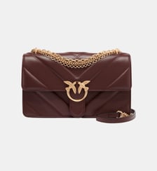 Sac porté épaule moyen love bag one en cuir et cuir nappa à chevrons et triple chaîne Pinko