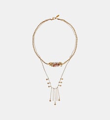 Collier multirangs chaînes assemblage de pierres et pampilles THIADEE Hipanema