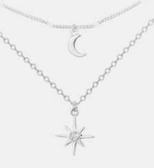 Collier double chaînes Épisode Indélébile | Nuit étoilée en Argent avec diamant blanc La Garçonne Diamant