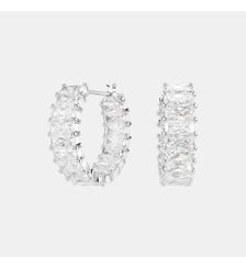 Anneaux d'oreilles Matrix, Métal rhodié Swarovski