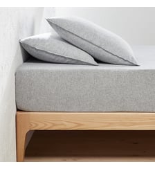 Drap-housse, en flanelle de coton chambray, bonnet 30 cm La Redoute Interieurs