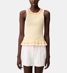Top maille col rond fleurs Claudie Pierlot