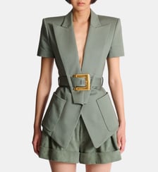 Veste Anthem ceinturée en gabardine Balmain