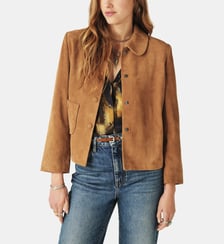 Veste droite Milas en cuir velours Ba&sh