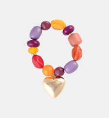 Bracelet perles multicolores pendentif cœur Balaboosté