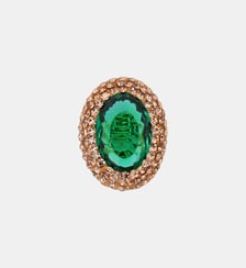Bague ovale avec cabochon central et strass CILAOS Hipanema
