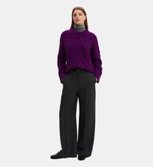 Pull col rond patchwork Bompard