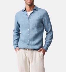 Chemise unie slim en lin manches longues Coromandel unisexe Rodd & Gunn