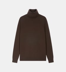 Pull droit col roulé en cachemire 2 fils Bompard