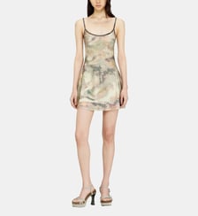 Robe courte en nylon avec imprimé camouflage intégral et détails en cristal Diesel
