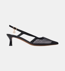 Slingbacks en cuir et mesh Maje