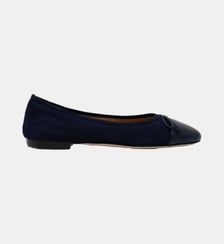 Java - Ballerines En Cuir Velours Marine - Sacchetto Parallèle