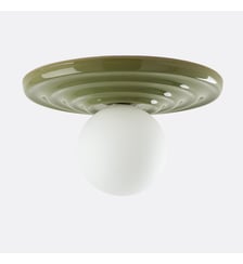 Plafonnier ou applique, en céramique et verre opalin, diamètre 33,2 cm La Redoute Interieurs