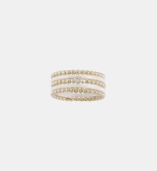 Bague Ma Semaine | Céramique perlée en Plaqué Or avec diamant blanc La Garçonne Diamant