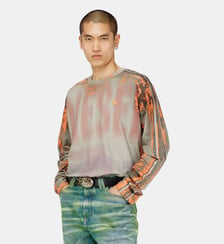 T-shirt à manches longues en jersey effet craquelé Diesel