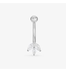 Piercing nombril titane Fauve taille 10mm argent Nebuleuse Bijoux