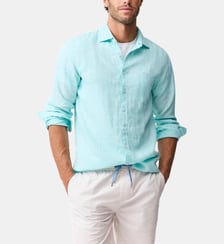 Chemise unie slim en lin manches longues Coromandel unisexe Rodd & Gunn
