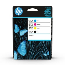 Cartouche d'encre 912 noire + 3 couleurs HP