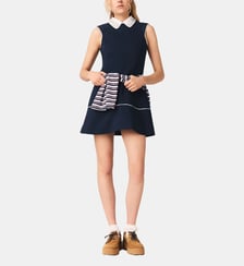 Robe évasée à contours contrastés Maje