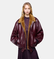 Veste bomber en cuir texturé Rabanne