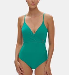 Maillot de bain 1 pièce bonnet mousse sans armature - Vert Waterfall Simone Pérèle