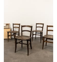 Lot de 4 chaises anciennes en bois Claude N°1373- Produit chiné Debongout