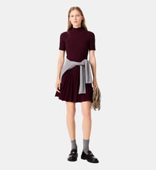 Robe courte patineuse à col montant Maje