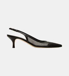 Alfi - Slingback En Cuir Et Mesh Noir Parallèle