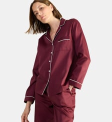 Pyjama col tailleur en satin, Essentiel Uni Laurence Tavernier