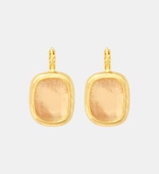 Boucles d'oreilles dormeuses rectangulaires   doré à l'or fin - Bysance Satellite