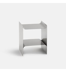 Bout de canapé double plateau, en acier inox finition chromée La Redoute Interieurs