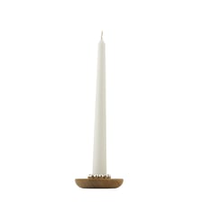 Silver-Plated and Oak Candle Holder - PERLES Christofle