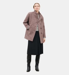 Manteau gcometelong - Motif à carreaux - Laine recyclee Caroll